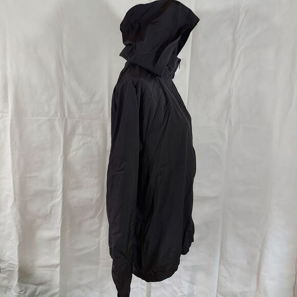 Victorias Secret PINK Windbreaker Jacket Womens Size L Black Logo Packable Hood - Picture 5 of 15